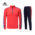 Pas halve zipper unisex jogging tracksuitset aan